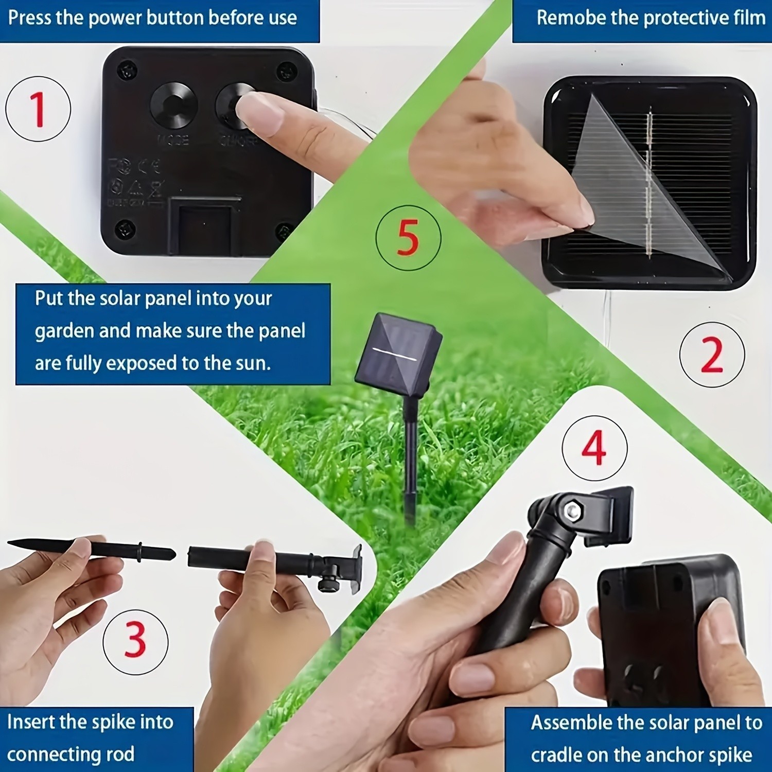 AIPUSI Solar LED Christmas Lights with 8 Lighting Modes