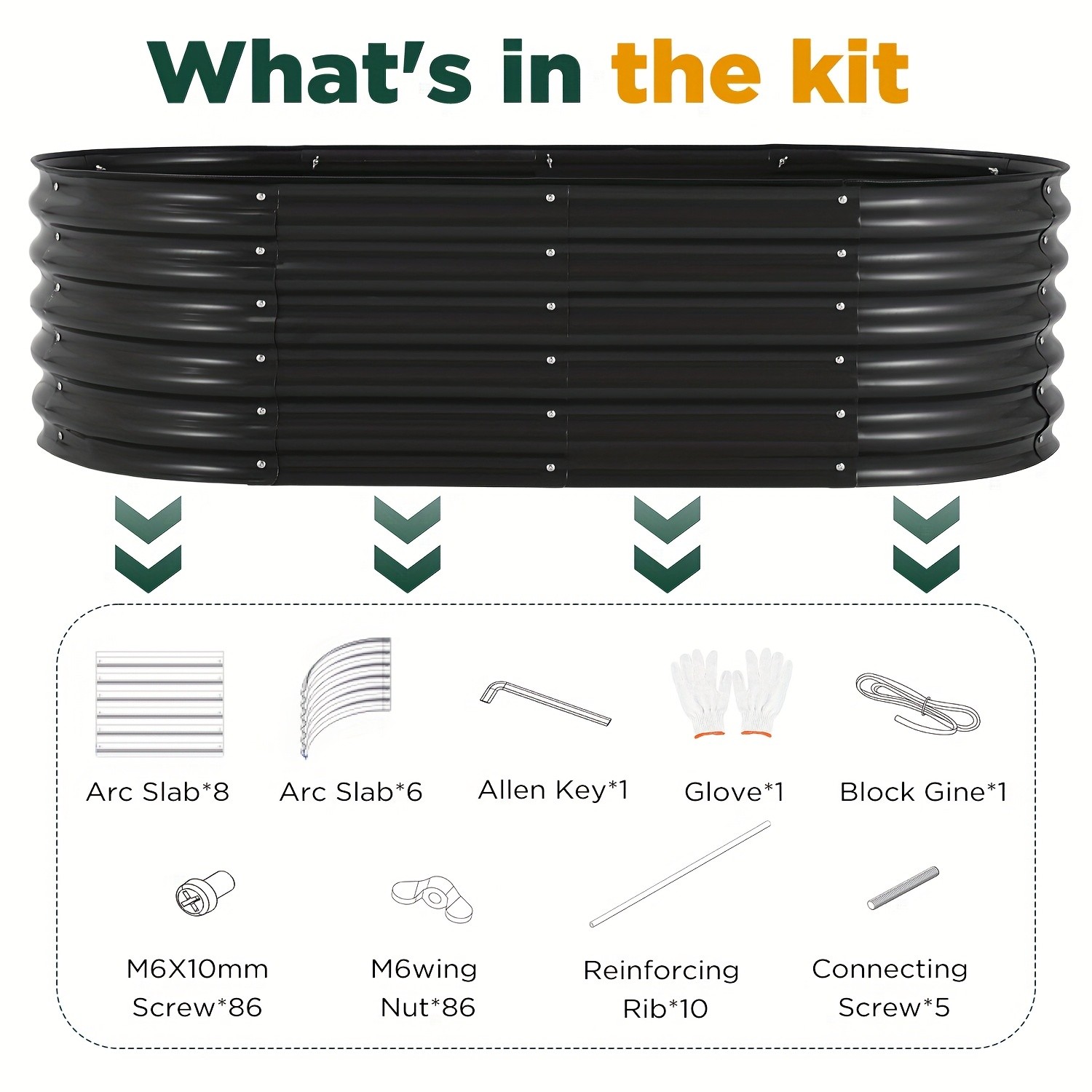 YODOLLA Heavy-Duty Galvanized Steel Raised Garden Bed Kit