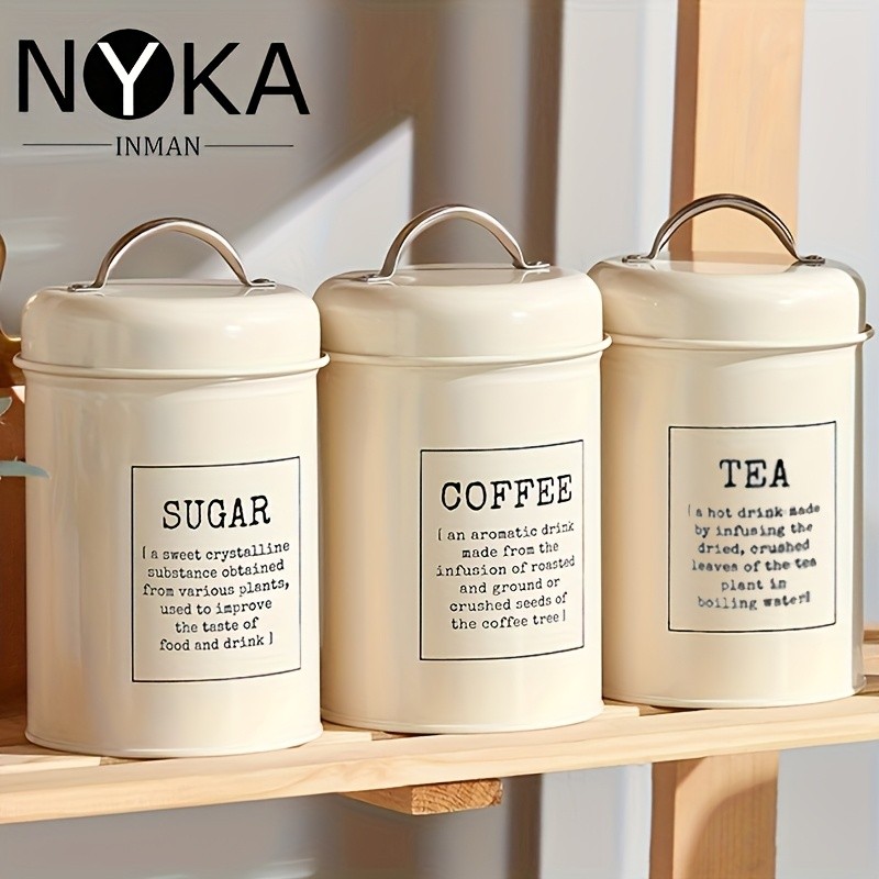 NYKA INMAN 3pcs Vintage Kitchen Storage Canisters