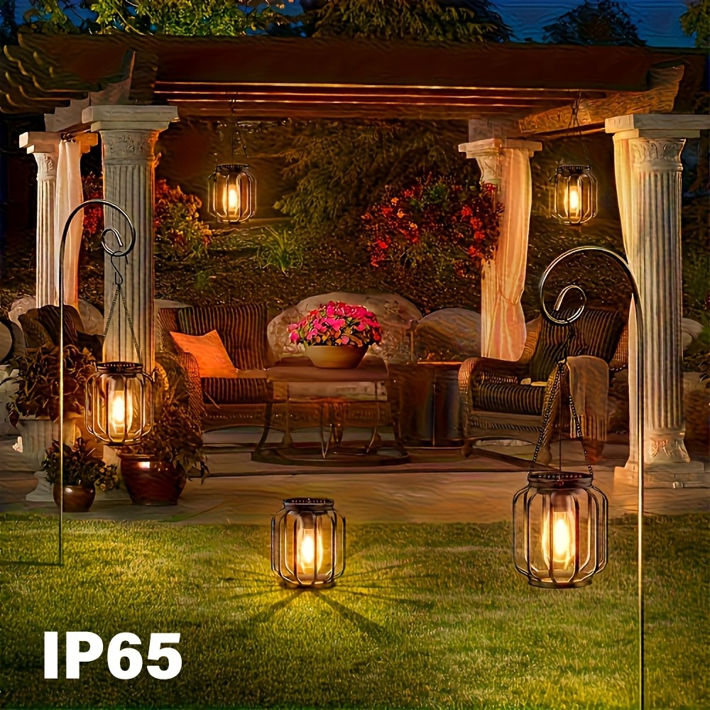 LiHangStar 4pcs Solar Outdoor Hanging Lights