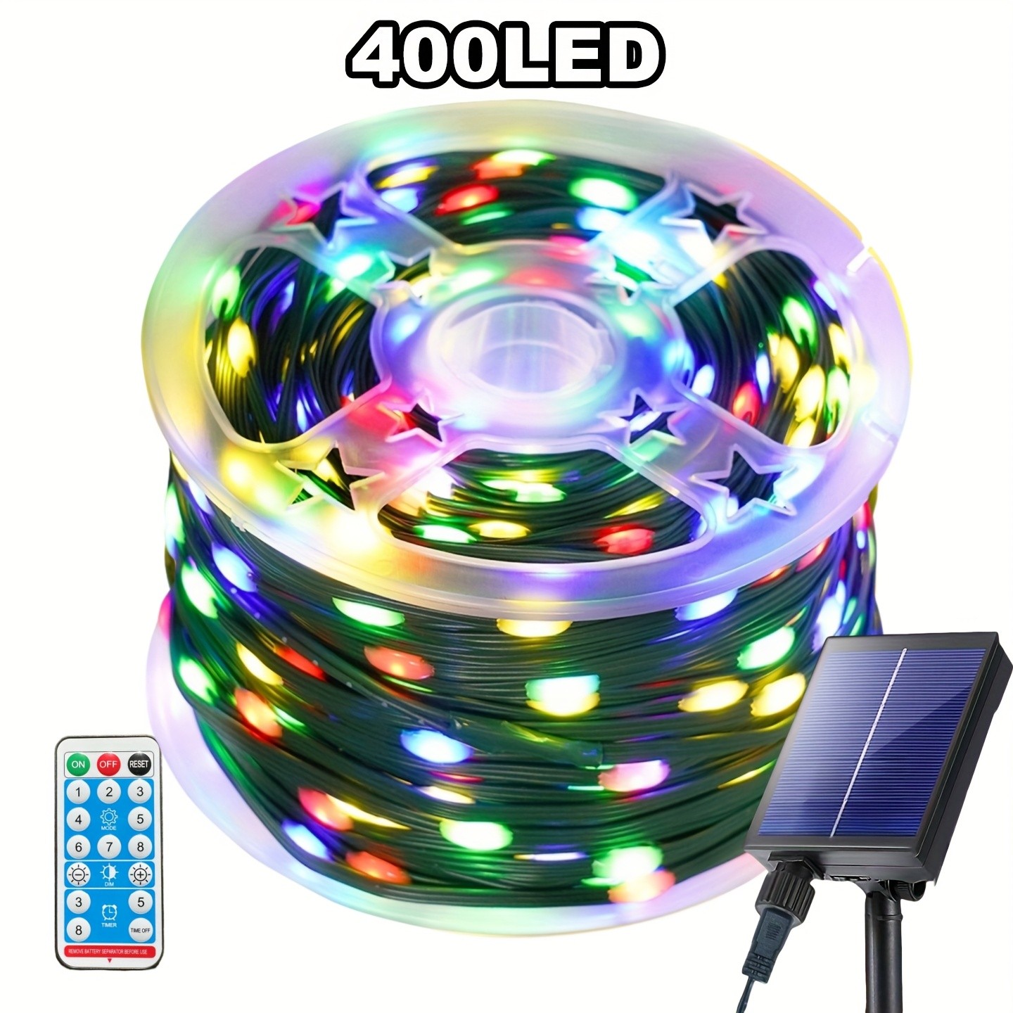 LEDoor 41.7meter 400LED Solar Fairy Lights String