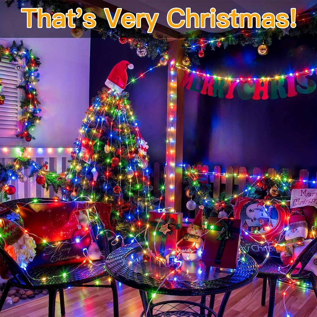 LEDoor 41.7meter 400LED Solar Fairy Lights String