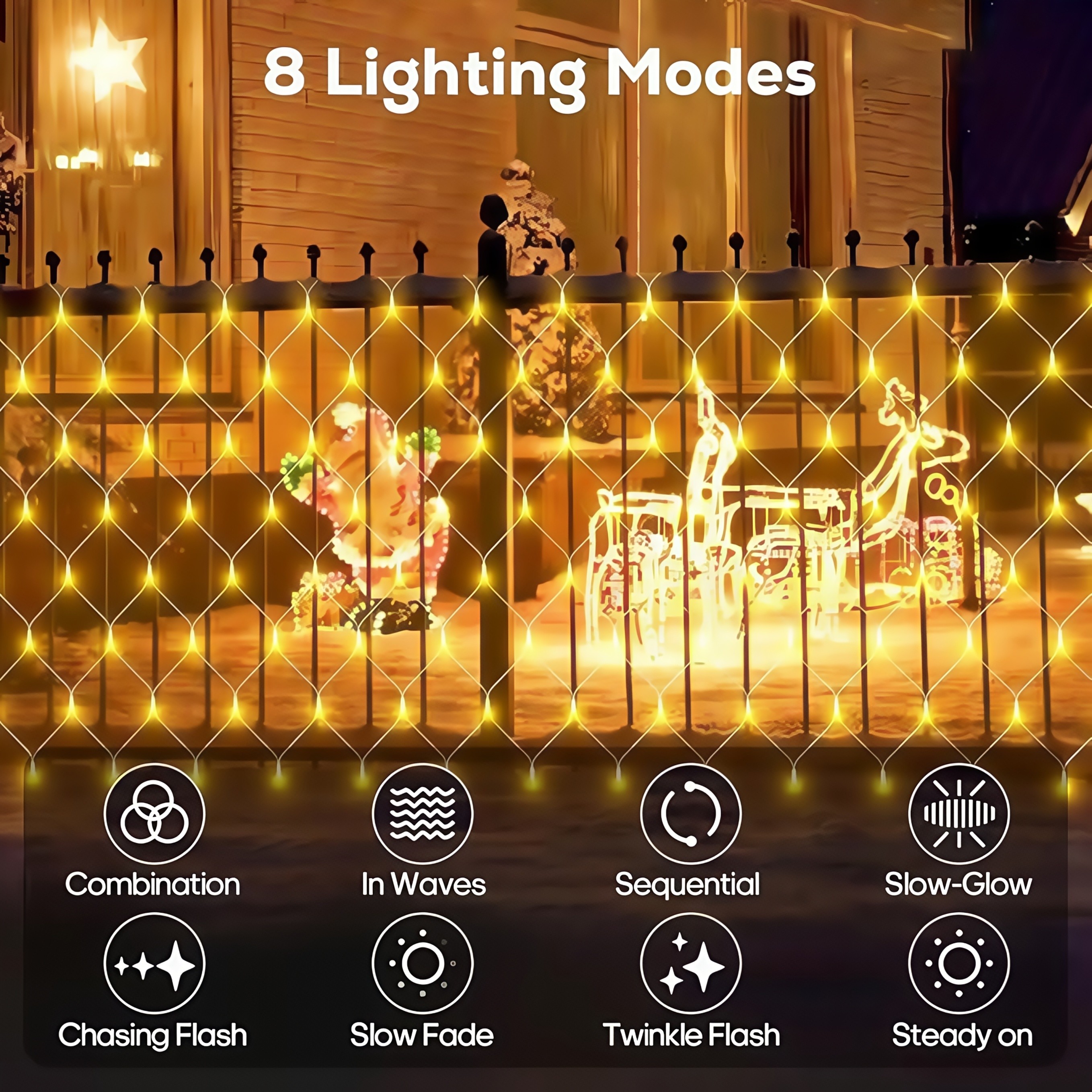LEDOOR 192LED Solar Powered Christmas Fairy String Lights