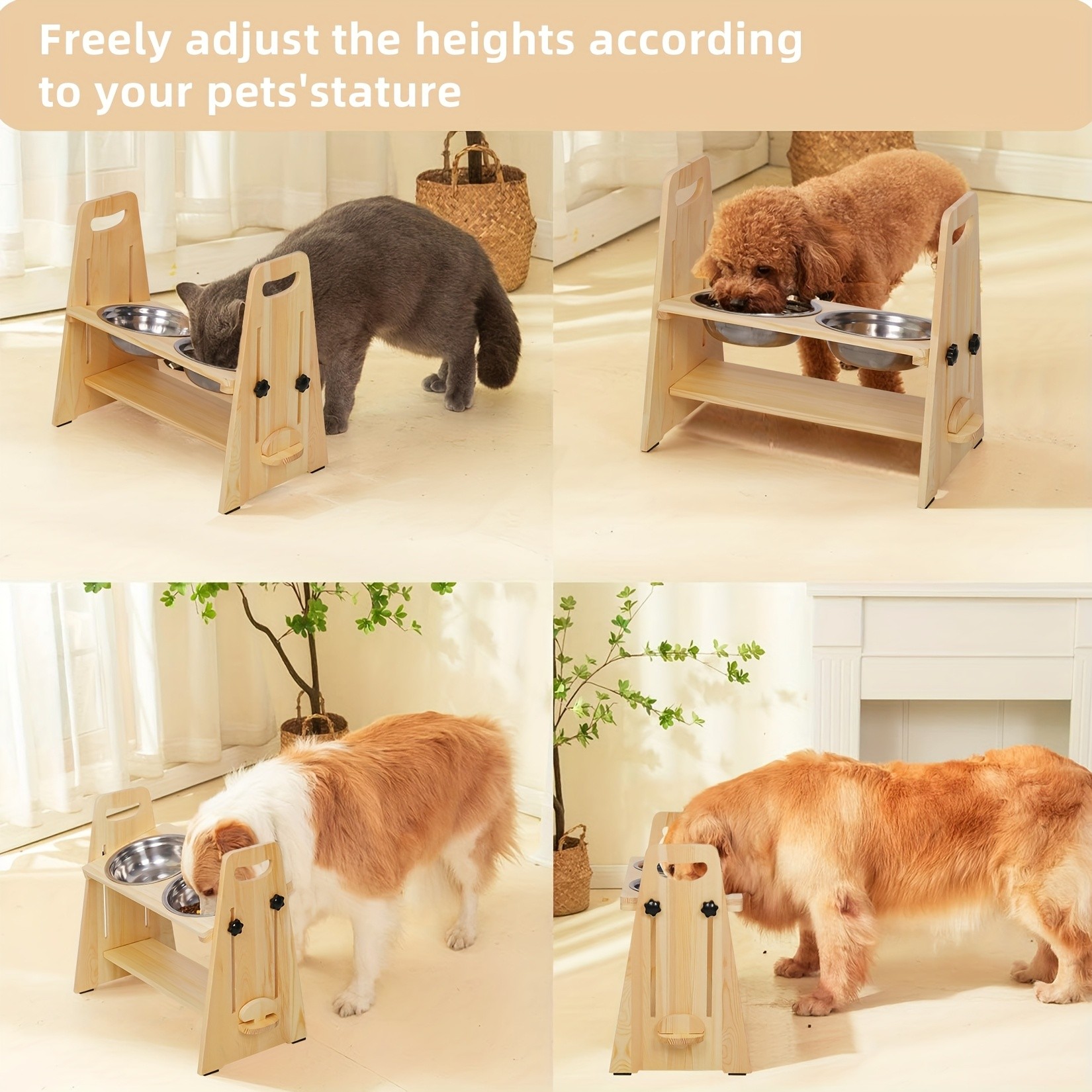 Elevated Dog Bowls 3 Height Adjustable Raised Dog Bowl Stand