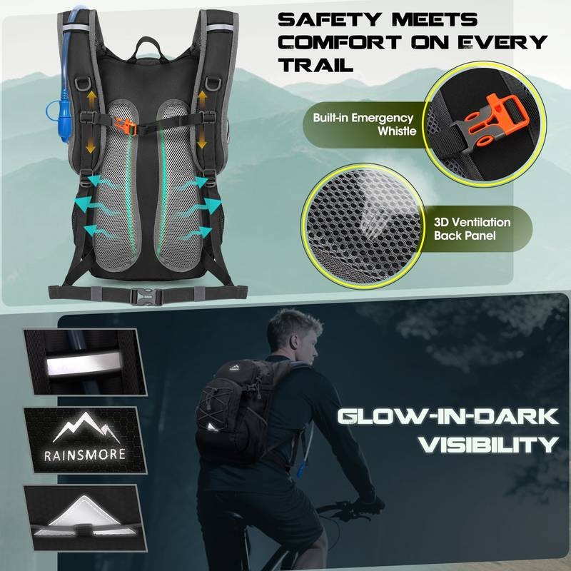 RAINSMORE Hydration Backpack with Water Bladder  Stay Hydrated on Your Adventures