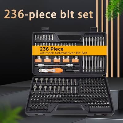 236pcs Screwdriver Bit Set  Universal Home Hand Tool Kit with Toolbox for DIY and Car Repairs