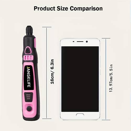 JANGKLIFE Compact Rotary Grinder Tool Set Three-Speed Cordless Multi-Tool for Crafting and DIY Projects