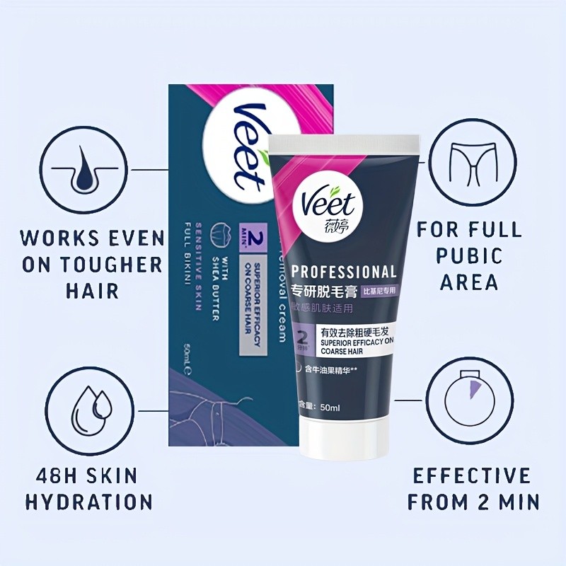 Veet Professional 2-Minute Hair Removal Cream for Bikini