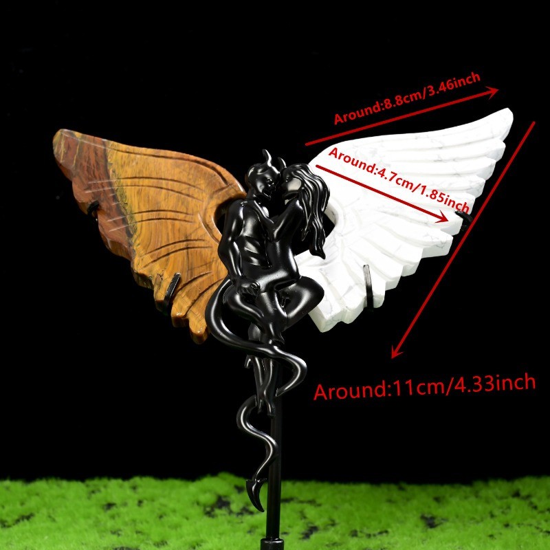 CRYSTALHOLA Boho Style Angel & Demon Wing Sculpture