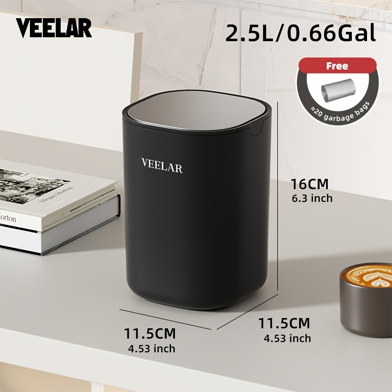 Veelar 2.5L Mini Desktop Trash Can