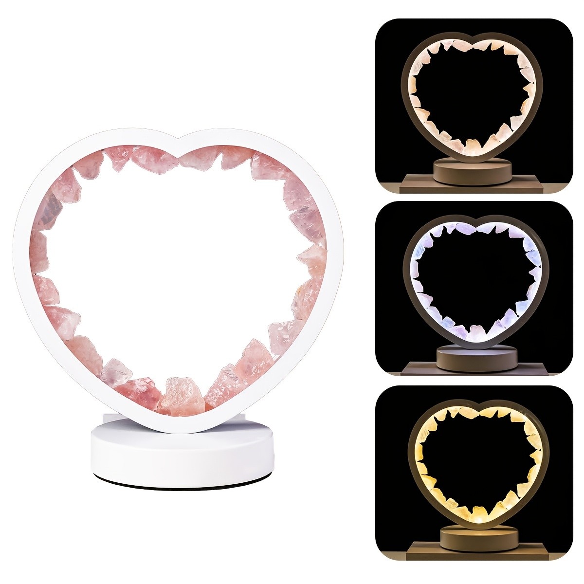 Natural Crystal Raw Stone Love Model Night Light