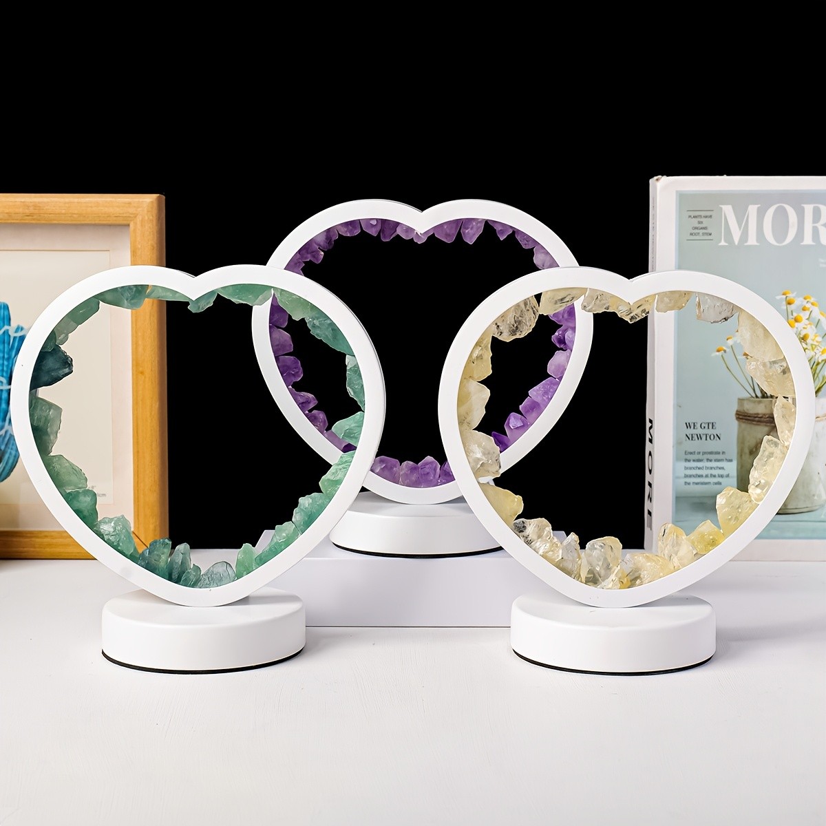 Natural Crystal Raw Stone Love Model Night Light