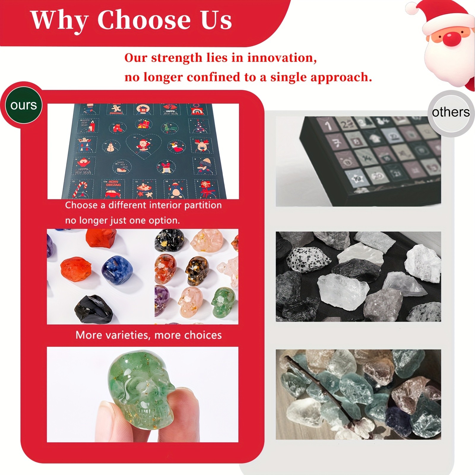 Christmas-Themed Gift Box with 24 Crystal Stones