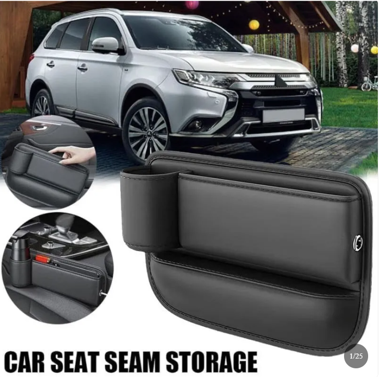 Car Seat Storage, New Upgraded Car Seat Storage Box With Cup Holder, Seat Gap Storage Box, Cup Holder Gap Bag For Car, Adjustable Car Seat Storage Box