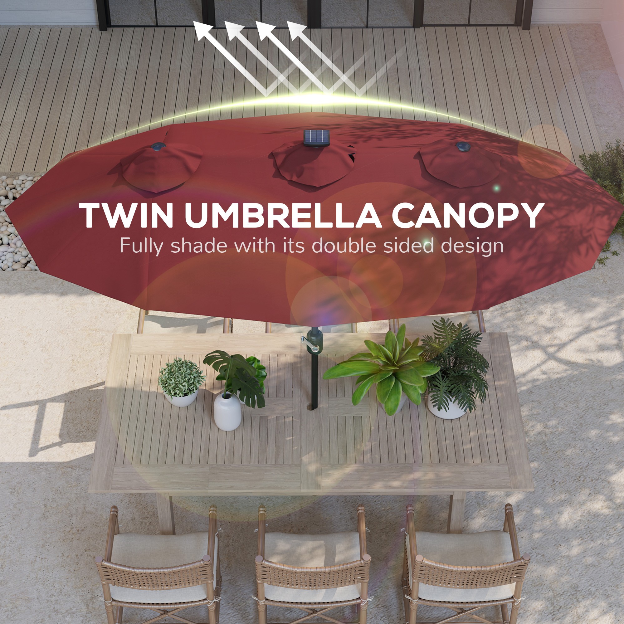 Patio Umbrella With LED Lights