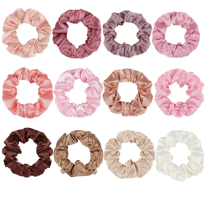 GUIJUI 12pcs Satin Scrunchies