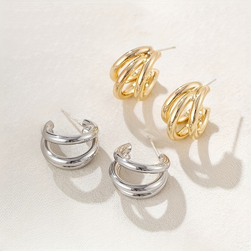 AIVEO High-Quality Hypoallergenic Stainless Steel Golden Earrings