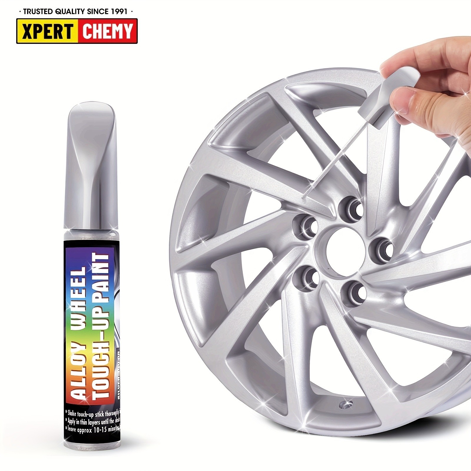 XPERTCHEMY Silver Touch-Up Repair Kit for Alloy Wheel Scratches
