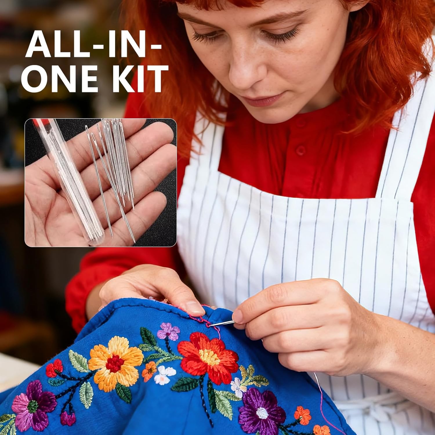 DOMUUH All-in-One Hand Sewing Needle Kit with Large-Eye Needles