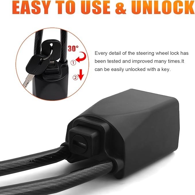 Car Steering Wheel Lock Seat Belt Lock with 3 Keys Anti-Theft Device Accessories