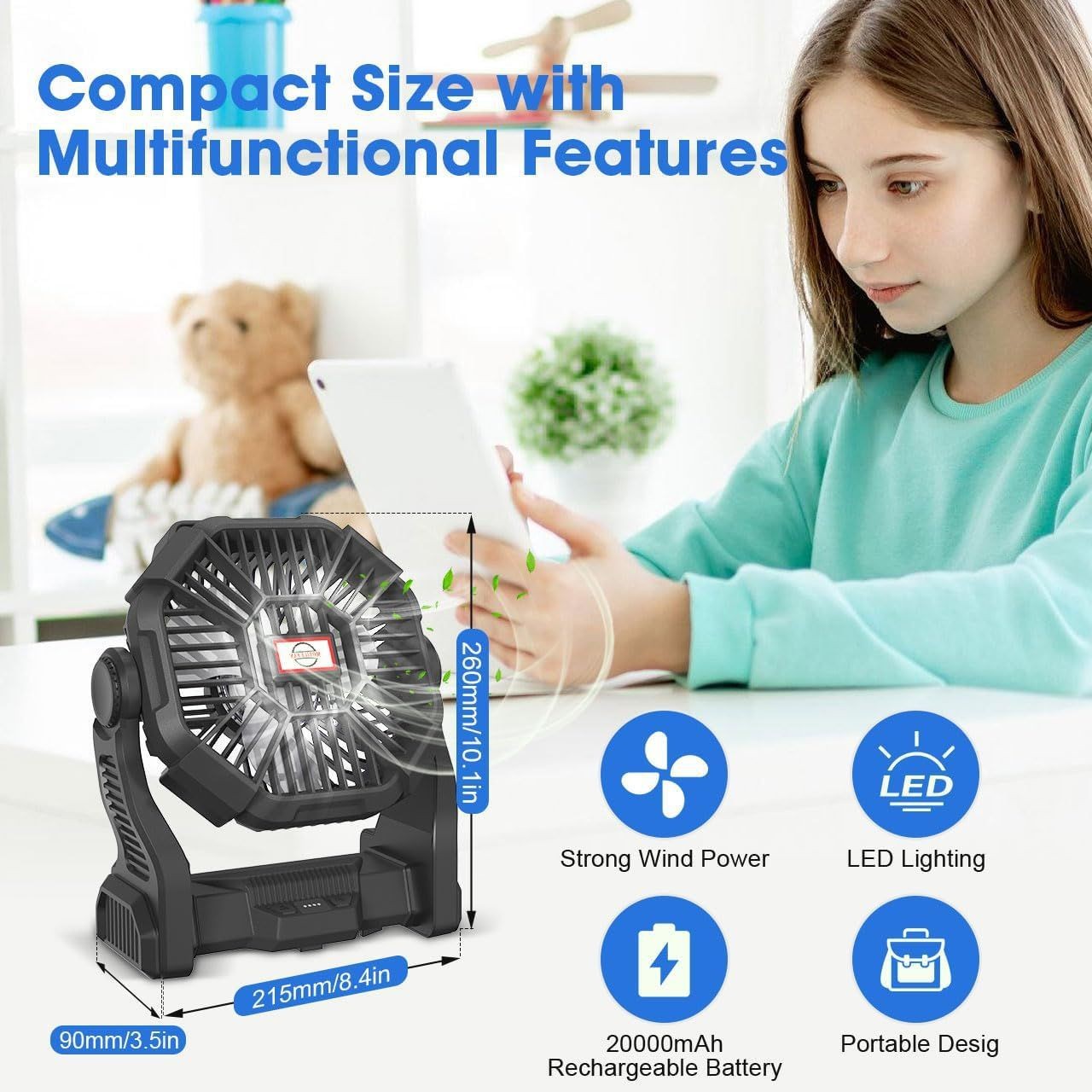 Portable Rechargeable Fan