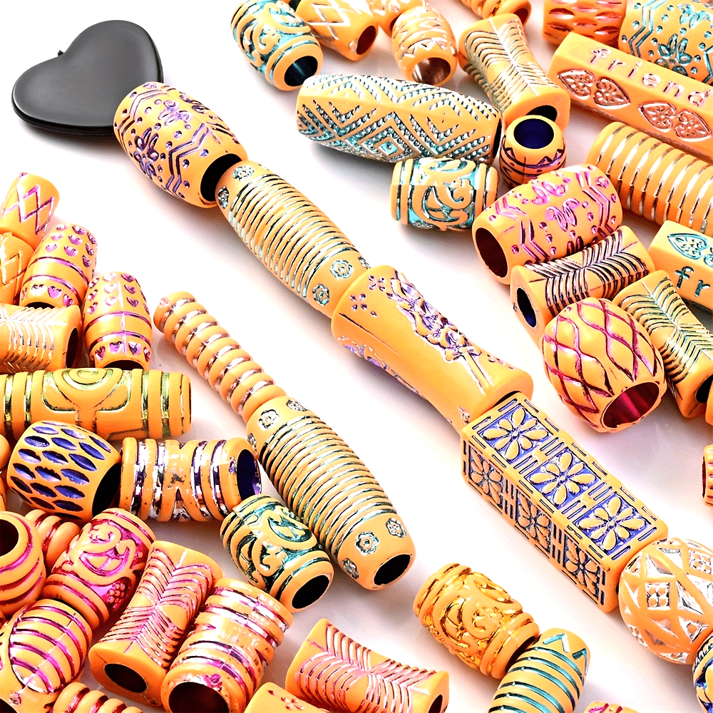 100g/Bag 7-30mm Random Mix Colorful Acrylic Hair Beads