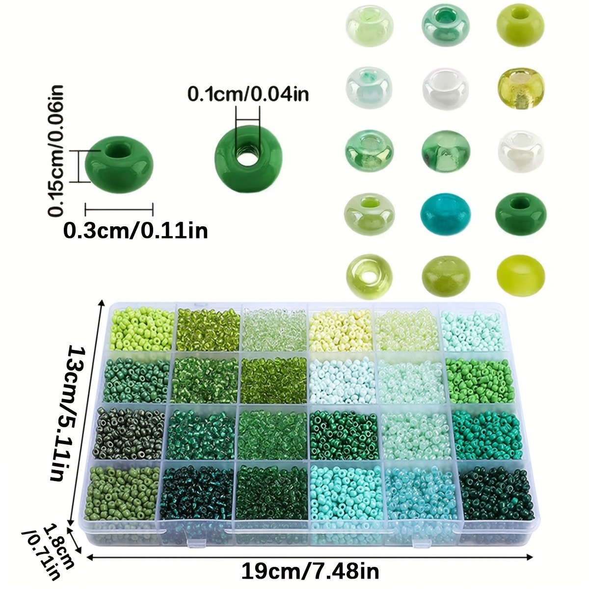 12000pcs Green Bohemian Glass Seed Beads