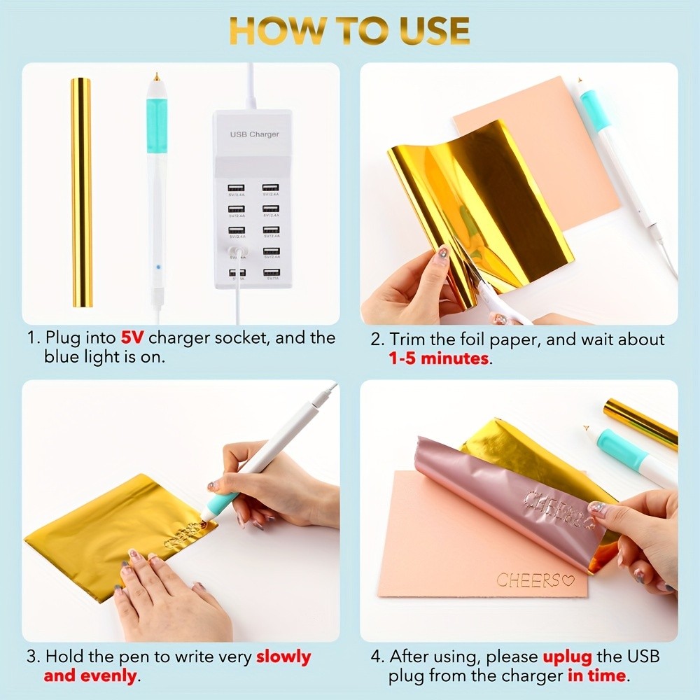 USB-Powered Slim Handle Heat Foil Pen