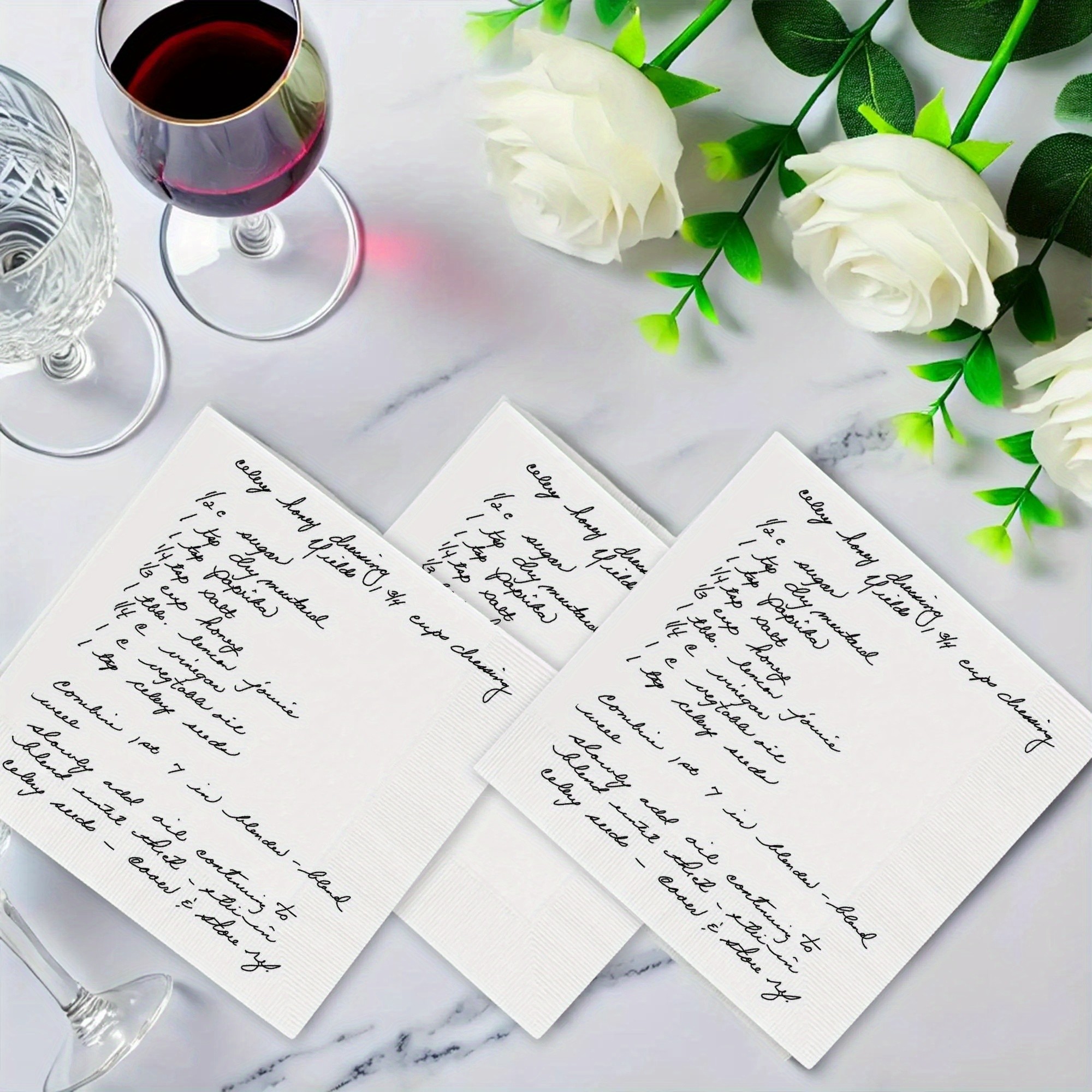 50/100pcs Custom Love Note Handwriting Napkins