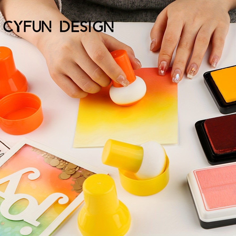 CYFUN DESIGN 12-Piece Rainbow Paper Pouncer Set with Storage Case