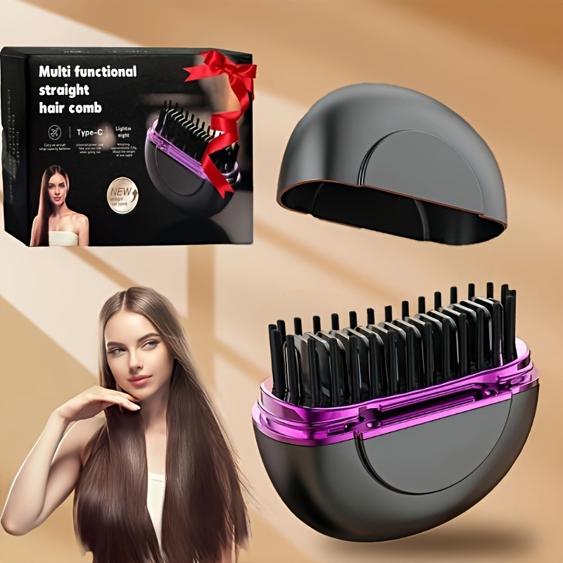 HOTU Portable Ionic Hair and Beard Straightener Brush