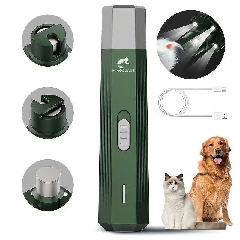 Professional Electric Dog Nail Clipper with 3 LED Lights