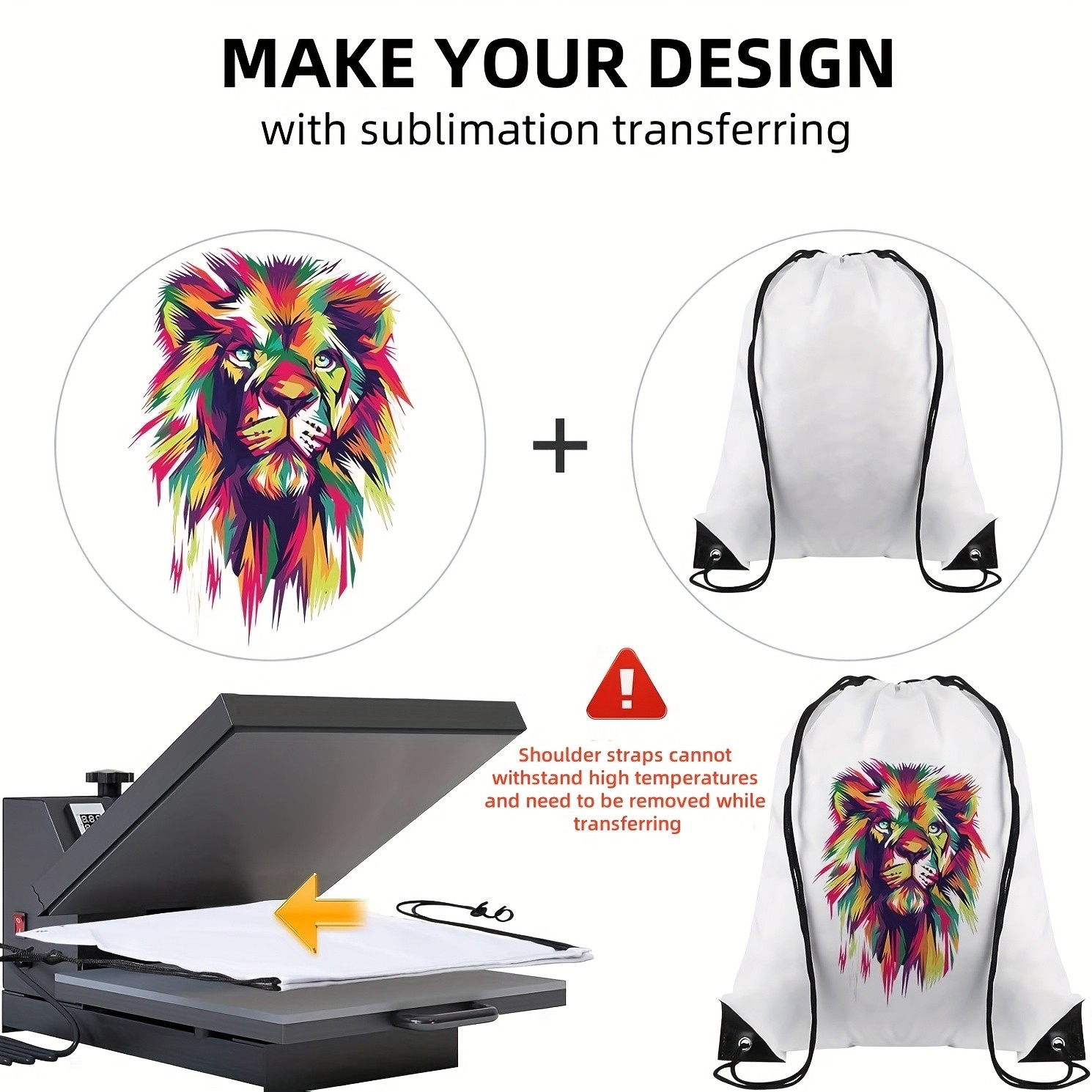 10/20pcs Sublimation Blank Drawstring Backpack