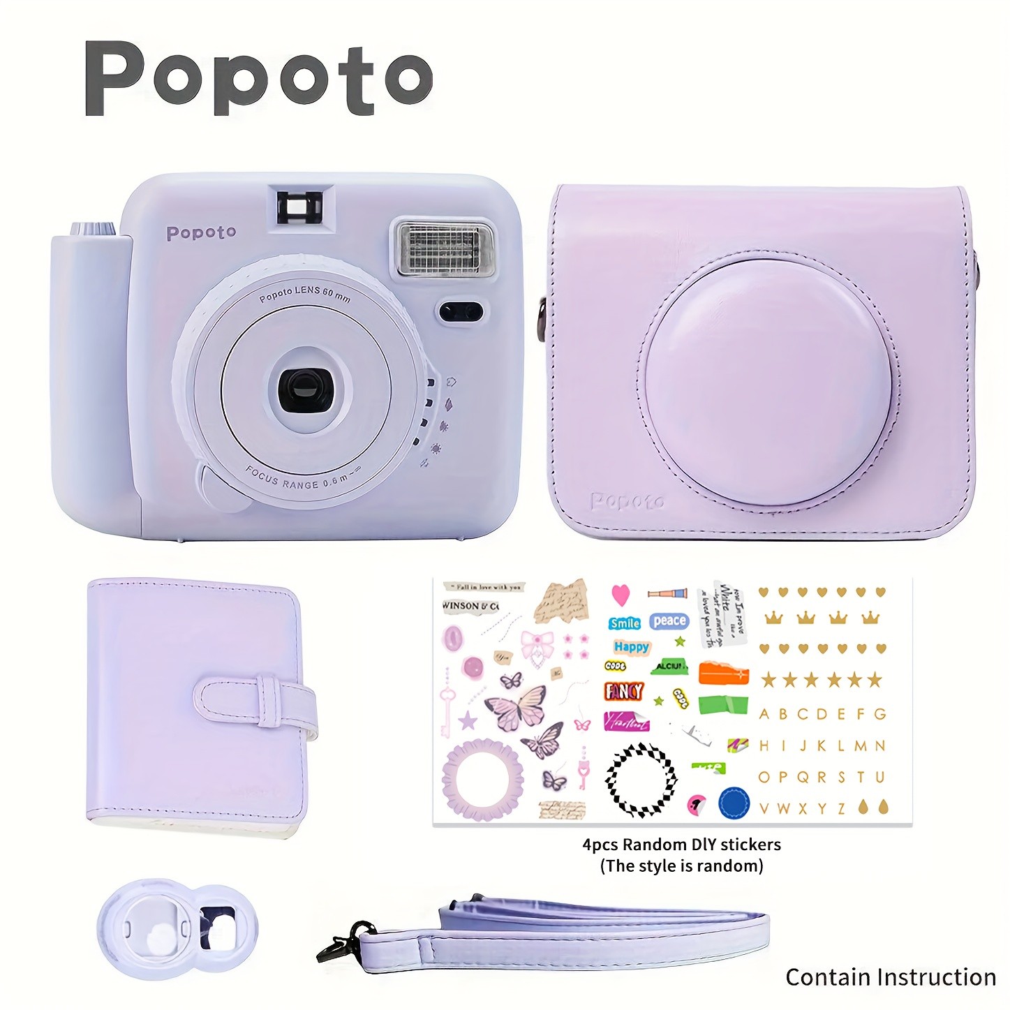 Popoto Instant Camera with PU Case