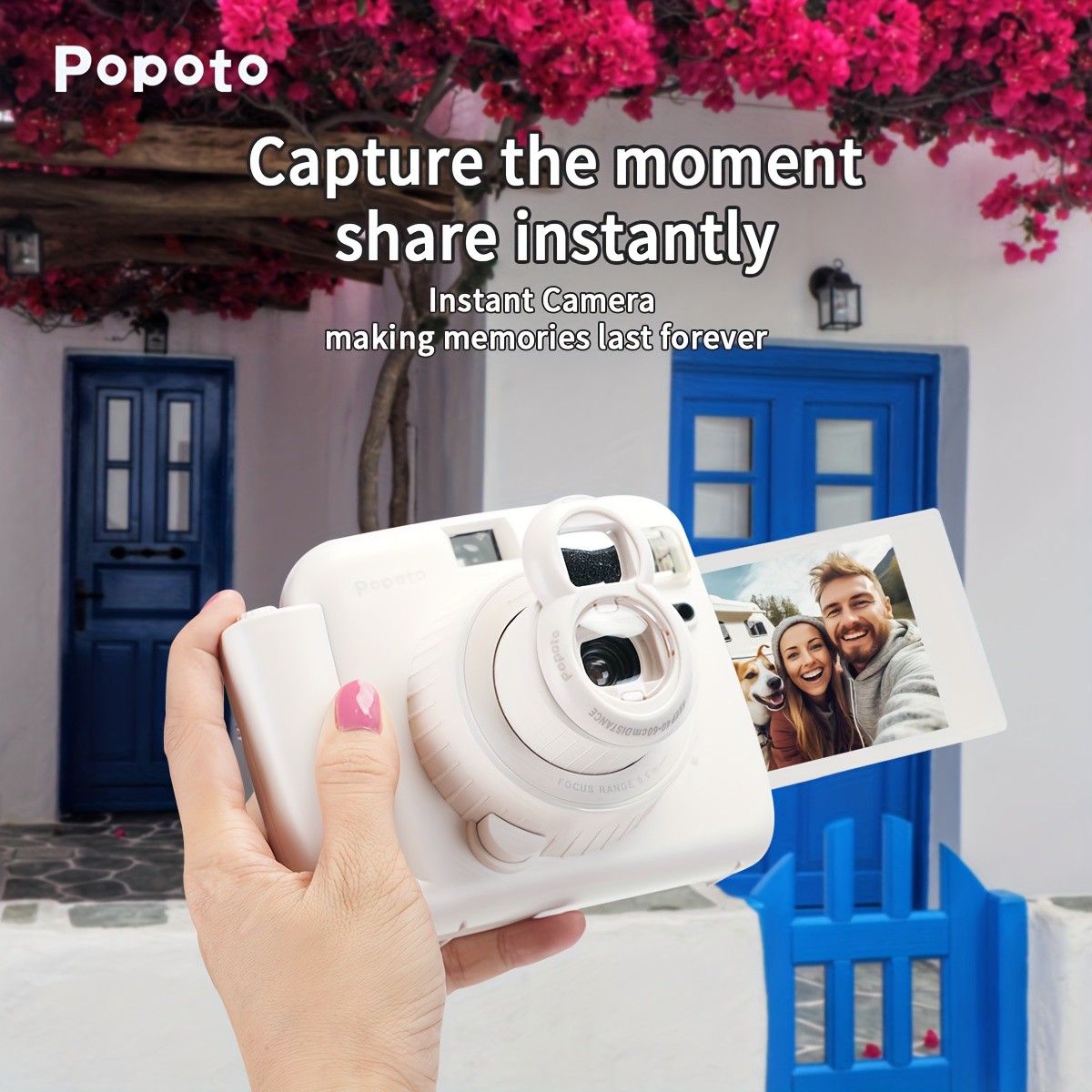 Popoto White Instant Camera for Mini 11/12 Films