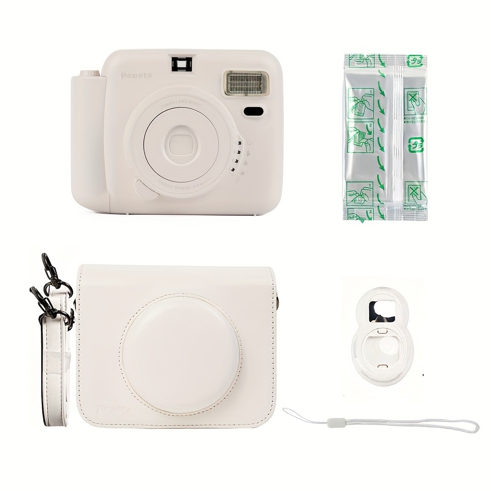 Popoto White Instant Camera for Mini 11/12 Films