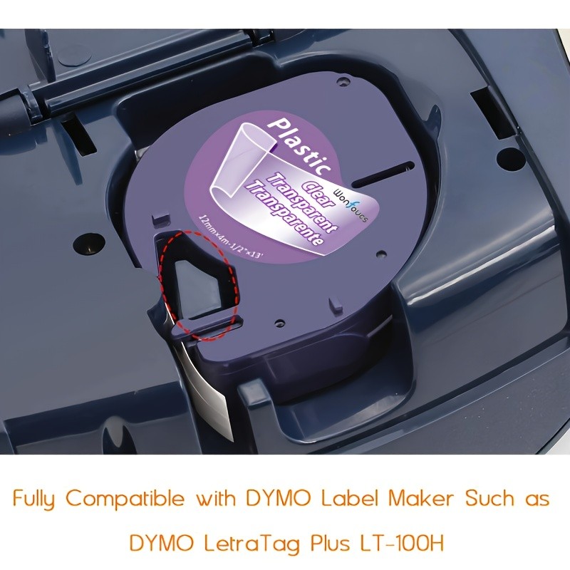 MarkField Transparent Label Tape for Dymo Letratag