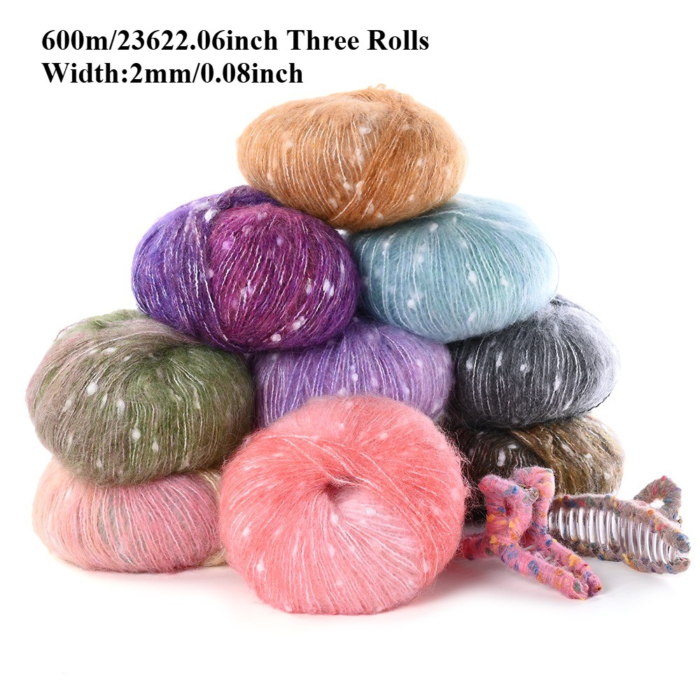 600m 3 Rolls Gradient Polyester Hand Sewing Thread