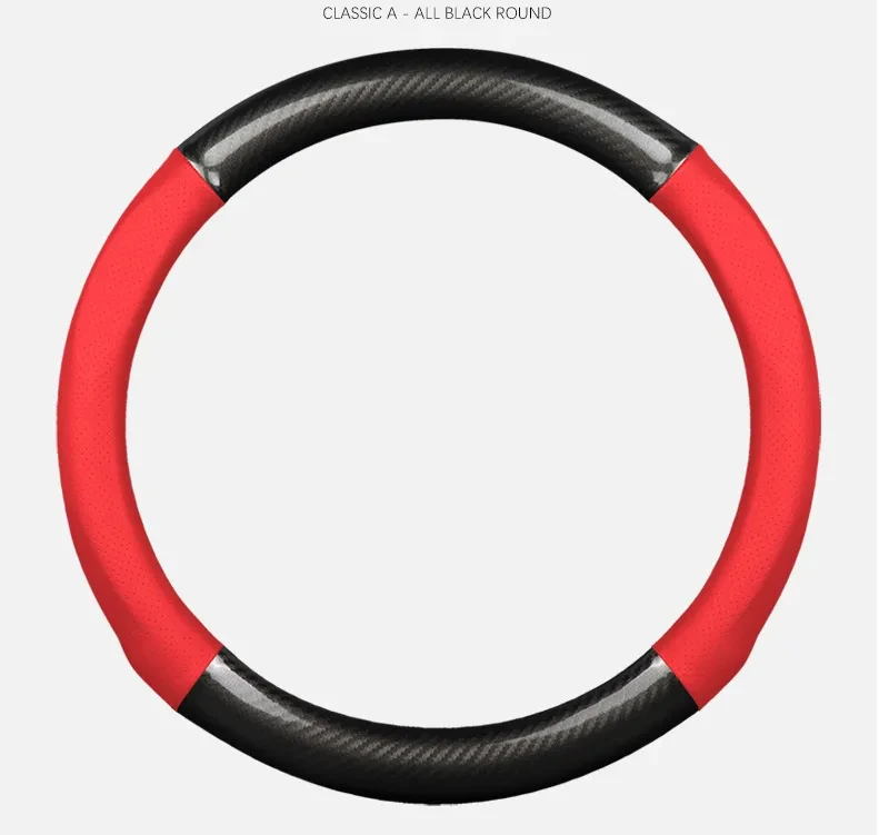 Leather carbon fiber steering wheel cover