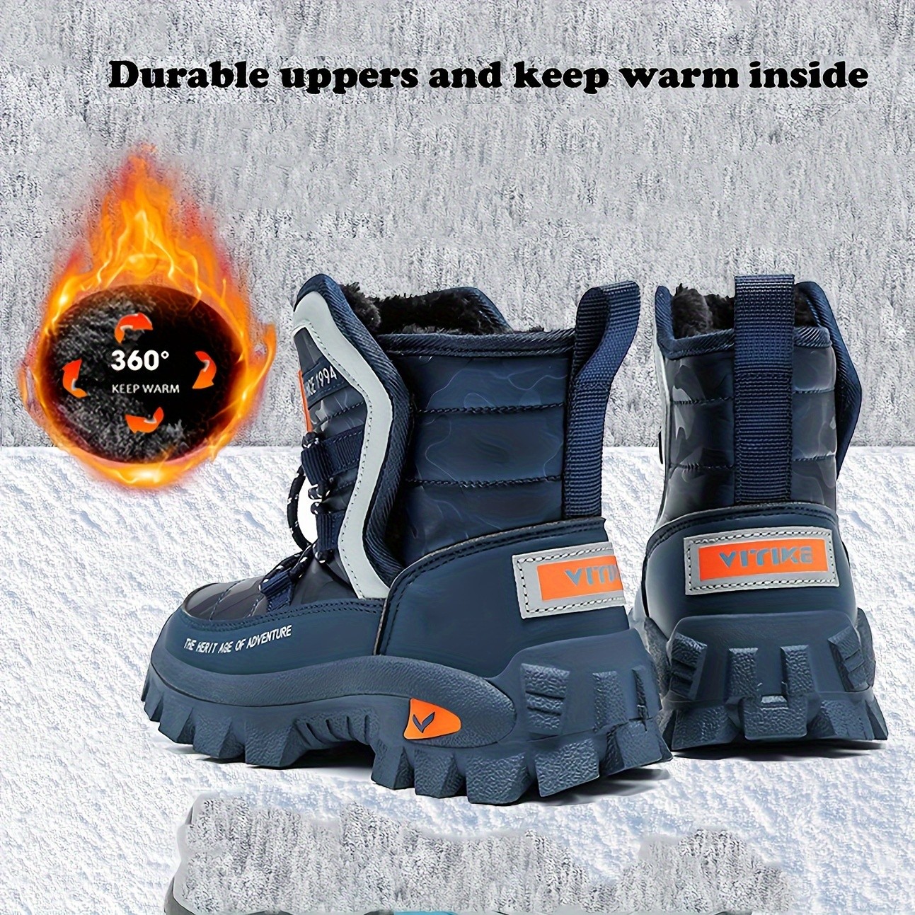 FANGFIUP Youngsters' Camo Snow Boots