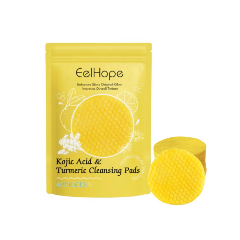 Eelhope Turmeric Acid Cleansing Pad Facial Gentle Cleansing Moisturizing Refreshing Skin Care Cleansing Pad