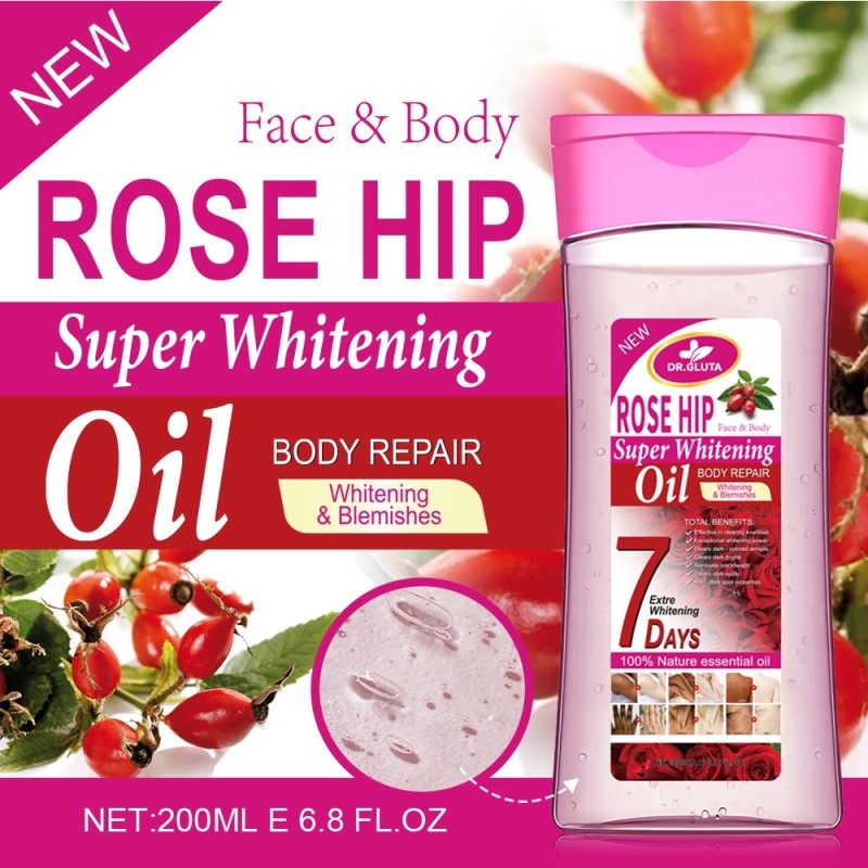 Dr.Gluta Rose Hip Body Oil Super Whitening Nature Essential Oil Skin Care Anti-aging 200ml