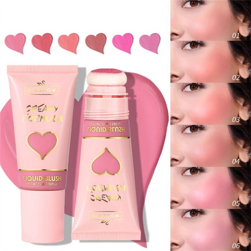 Dimshow Big Head Sponge Head Velvet Skin Feeling Lip And Cheek Dual-use Moisturizing Blush