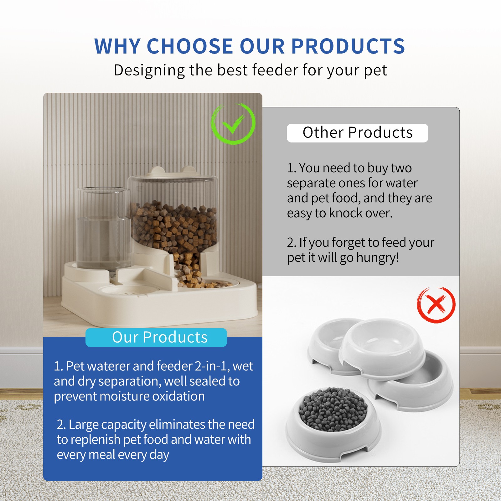 Pet Feeding and Water Feeder  2-in-1 Automatic Replenishment Feeder