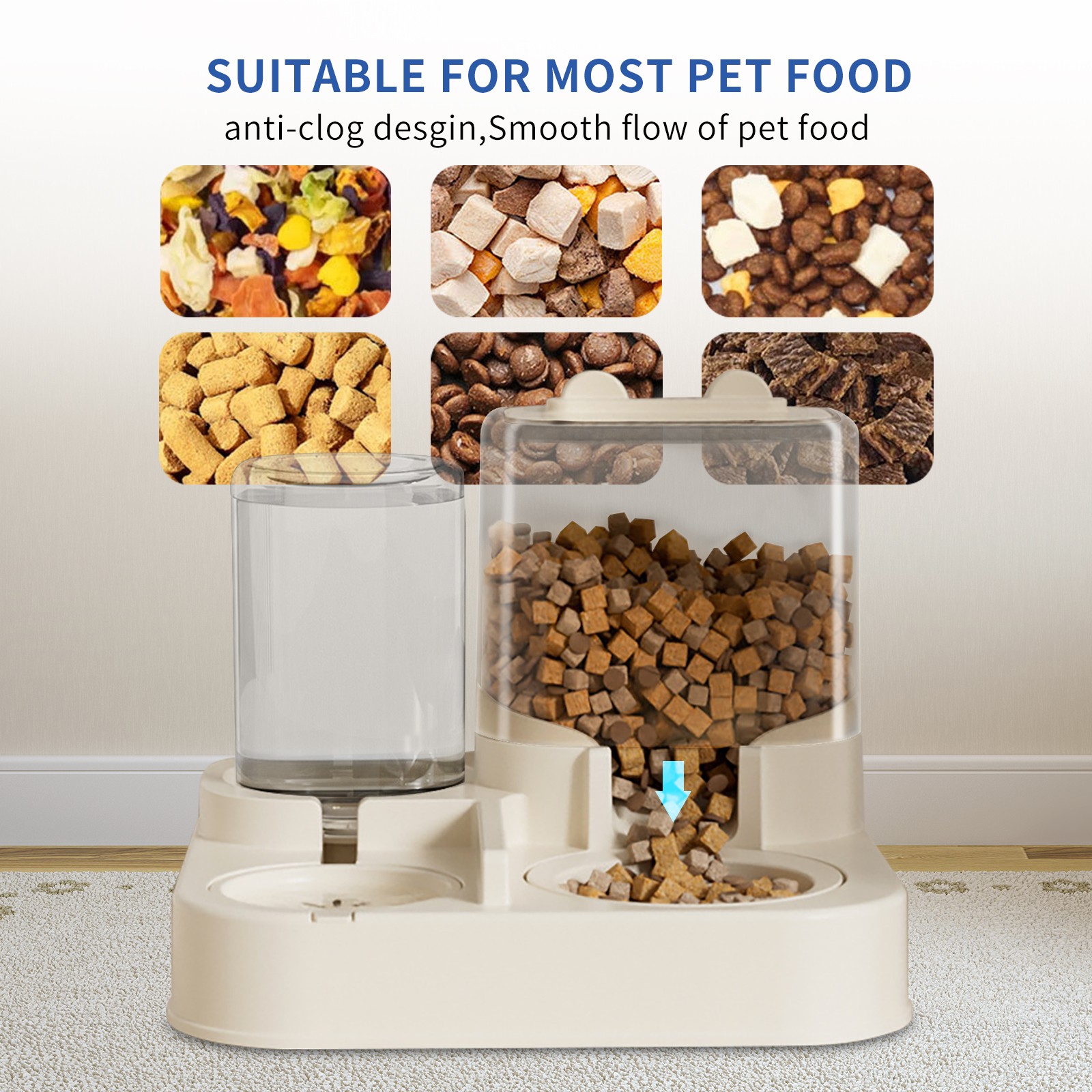 Pet Feeding and Water Feeder  2-in-1 Automatic Replenishment Feeder