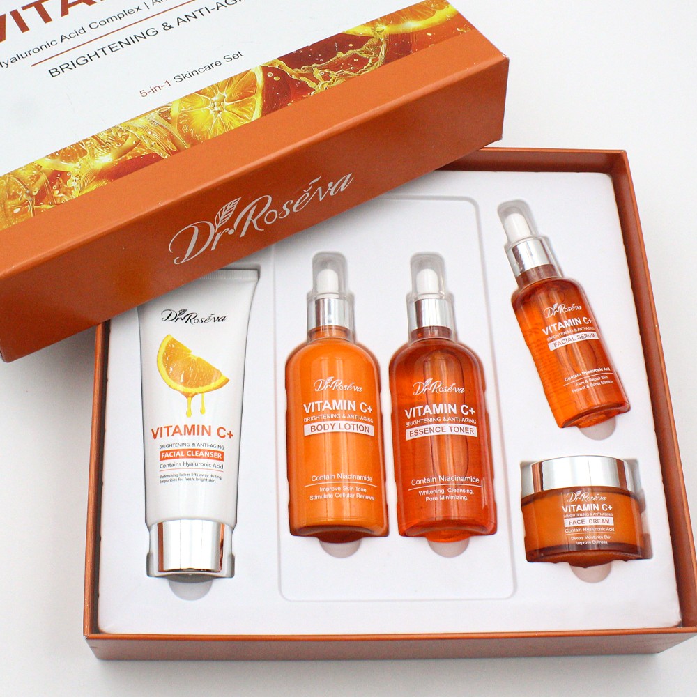 Dr. Roseva Vitamin C+ Skincare Set  Complete Brightening and Anti-Aging Routine