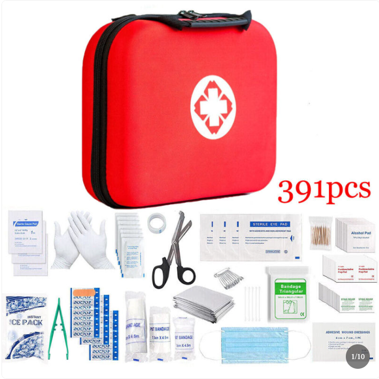 391pcs First Aid Kit Medical Emergency Travel Home Car Taxi Work 1ST Aid Bag