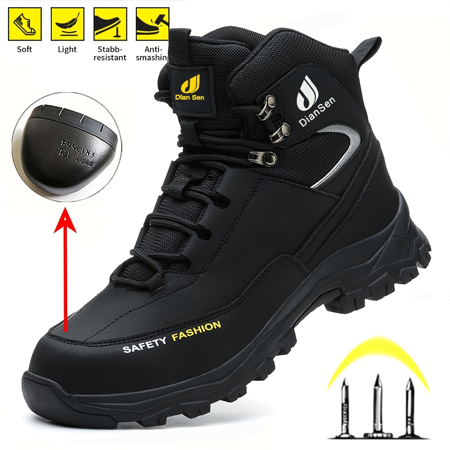 DIAN SEN Steel Toe Sneakers for Men