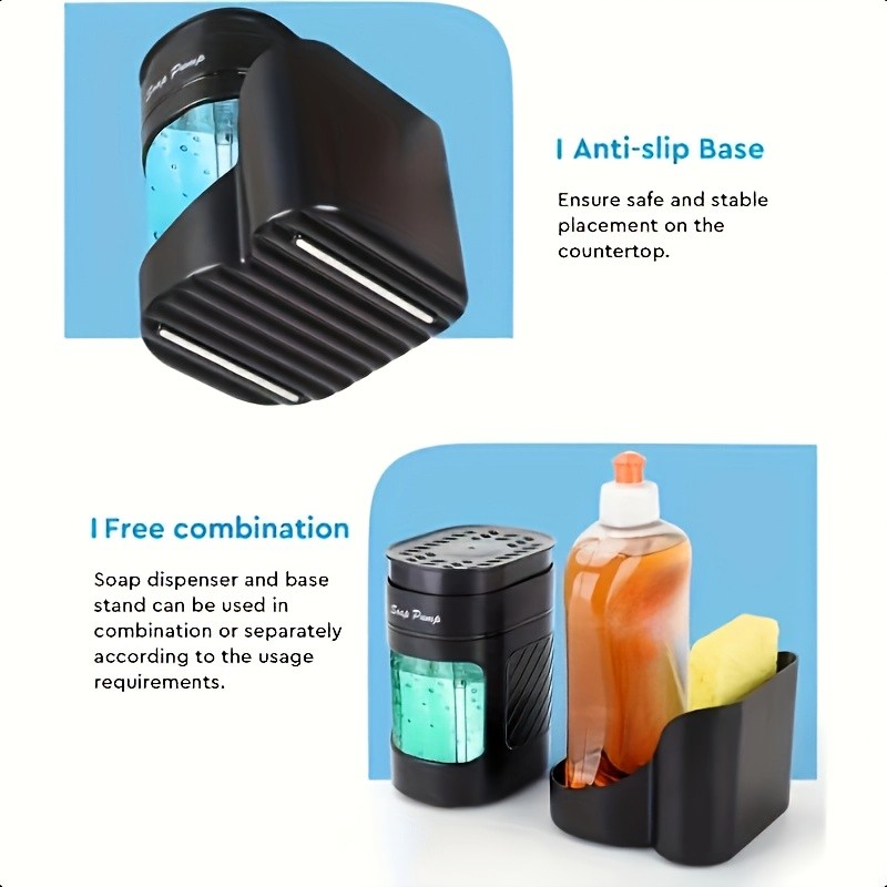 AOY Compact 2-in-1 Soap Dispenser with Sponge Holder