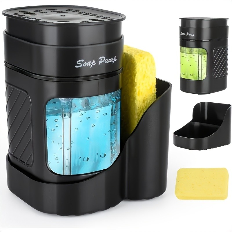 AOY Compact 2-in-1 Soap Dispenser with Sponge Holder